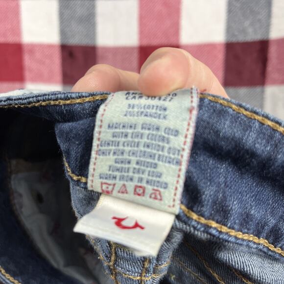True Religion Jeans Women 28 Hi Rise Boot Cut Denim Flap Pockets USA Y2K 28x30" - Picture 6 of 12